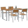 Conjunto de Comedor de Jardín 5 pcs Gris y marrón