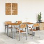 Conjunto de Comedor de Jardín 5 pcs Gris y marrón