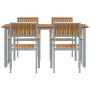 Conjunto de Comedor de Jardín 5 pcs Gris y marrón