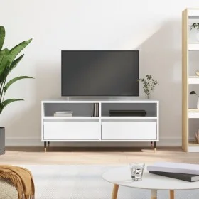 Hochglanzweißer TV-Schrank aus Sperrholz, 100 x 34,5 x 44,5 cm von vidaXL, TV-Möbel - Ref: Foro24-831230, Preis: 79,63 €, Rab...