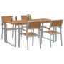 Conjunto de Comedor de Jardín 5 pcs Gris y marrón