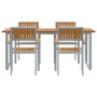 Conjunto de Comedor de Jardín 5 pcs Gris y marrón