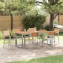 Conjunto de Comedor de Jardín 7 pcs Gris y marrón