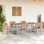 Conjunto de Comedor de Jardín 7 pcs Gris y marrón