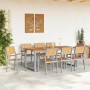 Conjunto de Comedor de Jardín 9 pcs Gris y marrón