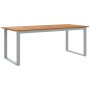 Conjunto de Comedor de Jardín 9 pcs Gris y marrón
