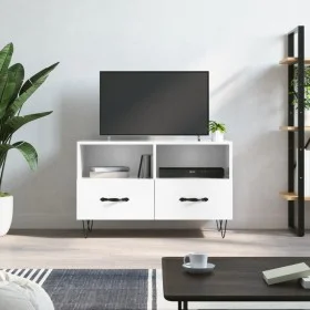 Glänzend weißer Sperrholz-TV-Schrank 80x36x50 cm von vidaXL, TV-Möbel - Ref: Foro24-828966, Preis: 46,48 €, Rabatt: %
