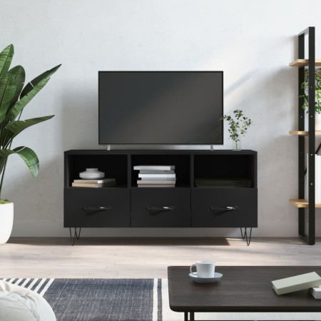 Mueble de TV madera de ingeniería negro 102x36x50 cm de vidaXL, Muebles TV - Ref: Foro24-829029, Precio: 79,56 €