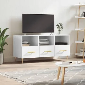 Hochglanzweißer TV-Schrank aus Sperrholz, 102 x 36 x 50 cm von vidaXL, TV-Möbel - Ref: Foro24-829022, Preis: 85,08 €, Rabatt: %