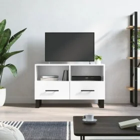 Glänzend weißer Sperrholz-TV-Schrank 80x36x50 cm von vidaXL, TV-Möbel - Ref: Foro24-828998, Preis: 61,55 €, Rabatt: %
