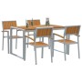 Conjunto de Comedor de Jardín 5 pcs Gris y marrón