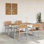 Conjunto de Comedor de Jardín 5 pcs Gris y marrón