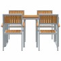 Conjunto de Comedor de Jardín 5 pcs Gris y marrón