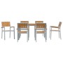 Conjunto de Comedor de Jardín 7 pcs Gris y marrón