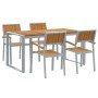 Conjunto de Comedor de Jardín 5 pcs Gris y marrón