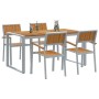 Conjunto de Comedor de Jardín 5 pcs Gris y marrón
