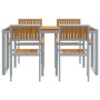 Conjunto de Comedor de Jardín 5 pcs Gris y marrón
