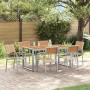 Conjunto de Comedor de Jardín 7 pcs Gris y marrón