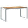 Conjunto de Comedor de Jardín 7 pcs Gris y marrón