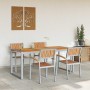 Conjunto de Comedor de Jardín 5 pcs Gris y marrón