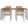 Conjunto de Comedor de Jardín 5 pcs Gris y marrón