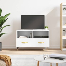 Glänzend weißer Sperrholz-TV-Schrank 80x36x50 cm von vidaXL, TV-Möbel - Ref: Foro24-828950, Preis: 47,84 €, Rabatt: %