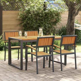 Conjunto de Comedor de Jardín 5 pcs Negro y marrón en Mesas de jardín | Comprar online en Foro24