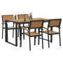 Conjunto de Comedor de Jardín 5 pcs Negro y marrón
