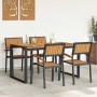 Conjunto de Comedor de Jardín 5 pcs Negro y marrón