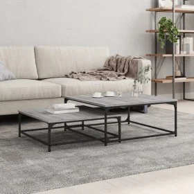 Stackable coffee tables 2 pieces Sonoma gray engineered wood by vidaXL, Coffee table - Ref: Foro24-832821, Price: 76,31 €, Di...