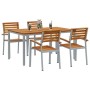 Conjunto de Comedor de Jardín 5 pcs Gris y marrón