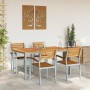 Conjunto de Comedor de Jardín 5 pcs Gris y marrón