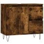 Armario de baño madera contrachapada roble ahumado 65x33x60 cm de vidaXL, Tocadores de baño - Ref: Foro24-831609, Precio: 67,...