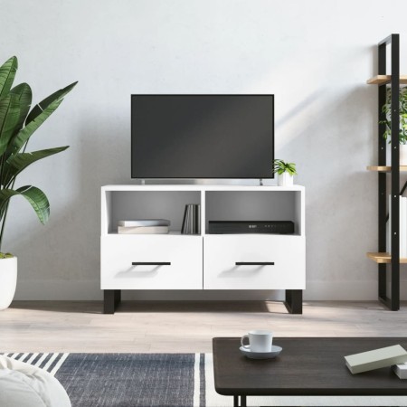 Weißer TV-Schrank aus Sperrholz, 80 x 36 x 50 cm von vidaXL, TV-Möbel - Ref: Foro24-828996, Preis: 70,22 €, Rabatt: %