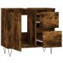 Armario de baño madera contrachapada roble ahumado 65x33x60 cm de vidaXL, Tocadores de baño - Ref: Foro24-831609, Precio: 67,...