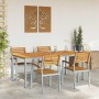 Conjunto de Comedor de Jardín 5 pcs Gris y marrón