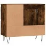 Armario de baño madera contrachapada roble ahumado 65x33x60 cm de vidaXL, Tocadores de baño - Ref: Foro24-831609, Precio: 67,...