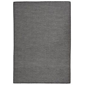 Alfombra de exterior de tejido plano gris 140x200 cm de vidaXL, Alfombras - Ref: Foro24-340776, Precio: 62,59 €, Descuento: %
