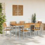 Conjunto de Comedor de Jardín 7 pcs Gris y marrón