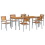 Conjunto de Comedor de Jardín 7 pcs Gris y marrón