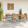 Conjunto de Comedor de Jardín 7 pcs Gris y marrón