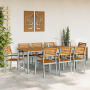 Conjunto de Comedor de Jardín 9 pcs Gris y marrón