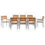 Conjunto de Comedor de Jardín 9 pcs Gris y marrón