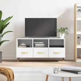 White engineered wood TV cabinet 102x36x50 cm by vidaXL, TV Furniture - Ref: Foro24-829012, Price: 65,15 €, Discount: %