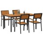 Conjunto de Comedor de Jardín 5 pcs Negro y marrón
