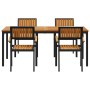 Conjunto de Comedor de Jardín 5 pcs Negro y marrón