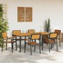 Conjunto de Comedor de Jardín 7 pcs Negro y marrón