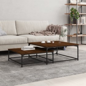 Stackable coffee tables 2 pieces engineered wood brown oak by vidaXL, Coffee table - Ref: Foro24-832822, Price: 76,75 €, Disc...