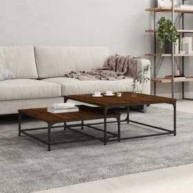 Stackable coffee tables 2 pieces engineered wood brown oak by vidaXL, Coffee table - Ref: Foro24-832822, Price: 75,77 €, Disc...