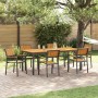 Conjunto de Comedor de Jardín 7 pcs Negro y marrón